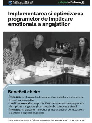 Implementarea si optimizarea programelor de implicare emotionala a angajatilor, 29 Mai in Bucuresti