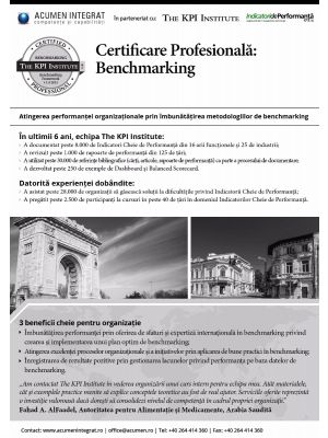 Certificare Profesionala: Benchmarking
