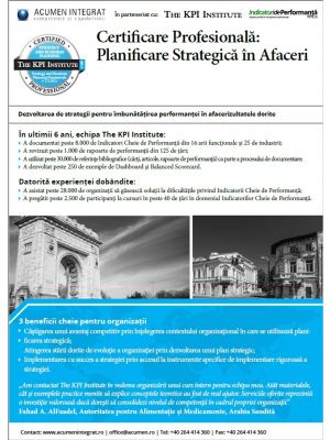 Certificare Profesionala: Planificare Strategica