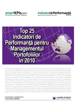 Top 25 Indicatori de Performanta pentru Managementul Portofoliilor in 2010