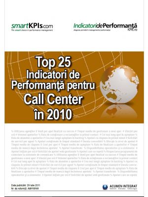 Top 25 Indicatori de Performanta pentru Call Center in 2010