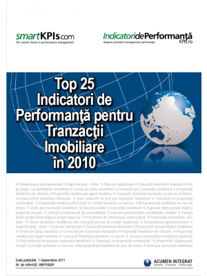 Top 25 Indicatori de Performanta pentru Tranzactii Imobiliare in 2010